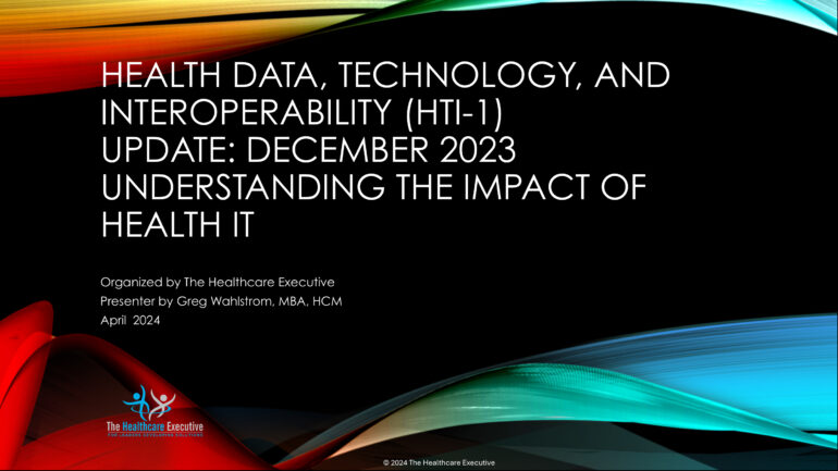 the Health Data, Technology, and Interoperability, commonly known as HTI-1, as of December 2023